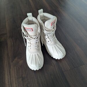 HUNTER Kids Cream Waterproof Duck Boots